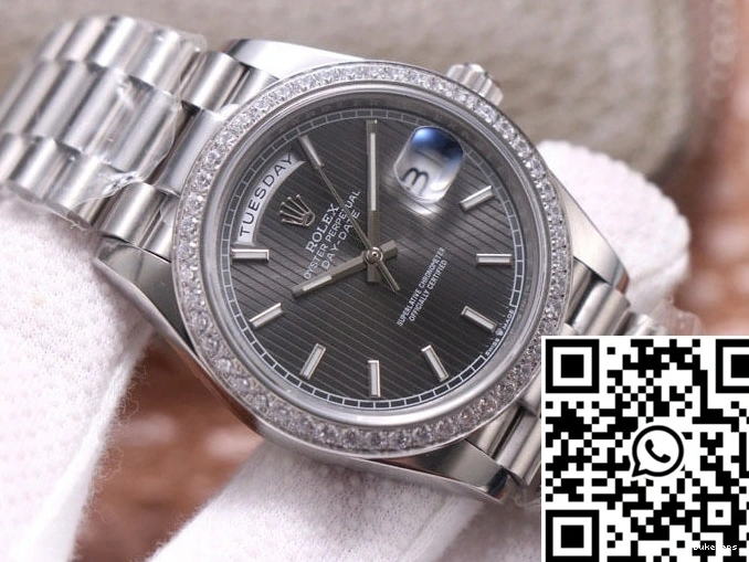 Factory Day-Date M228349RBR-0008 Dial Grey EW Gold White Rolex 0411